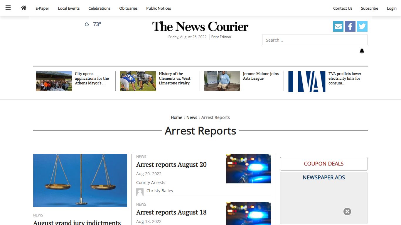 Arrest Reports | enewscourier.com